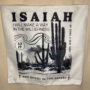 4 White and Black Graphic Pillowcases for Cushions Isaiah 43:19